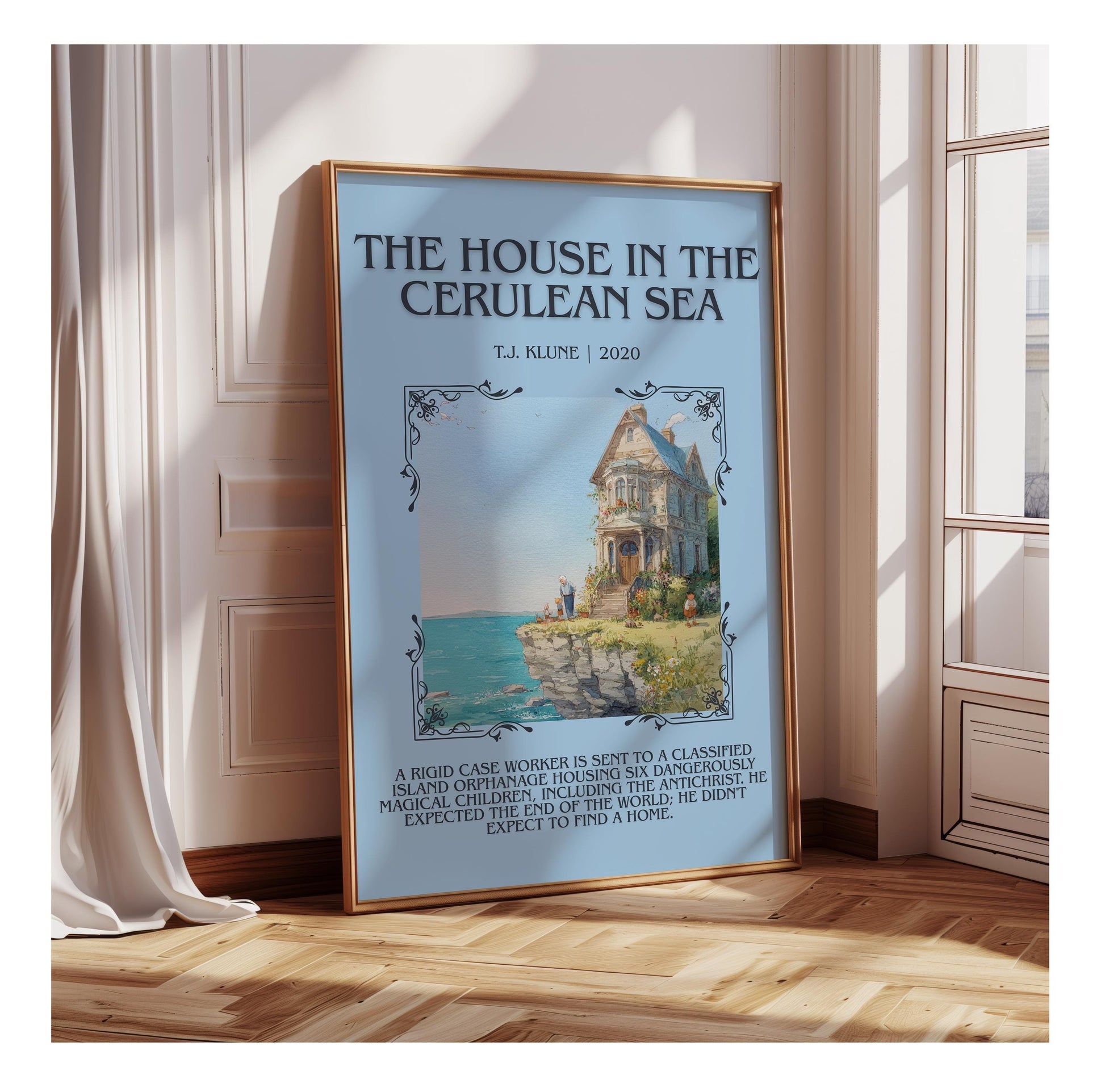 The House In The Cerulean Sea by T.J. Klune | Descriptive Book Poster | Blurby