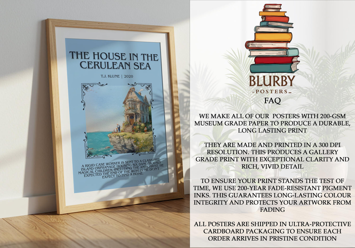 The House In The Cerulean Sea by T.J. Klune | Descriptive Book Poster | Blurby
