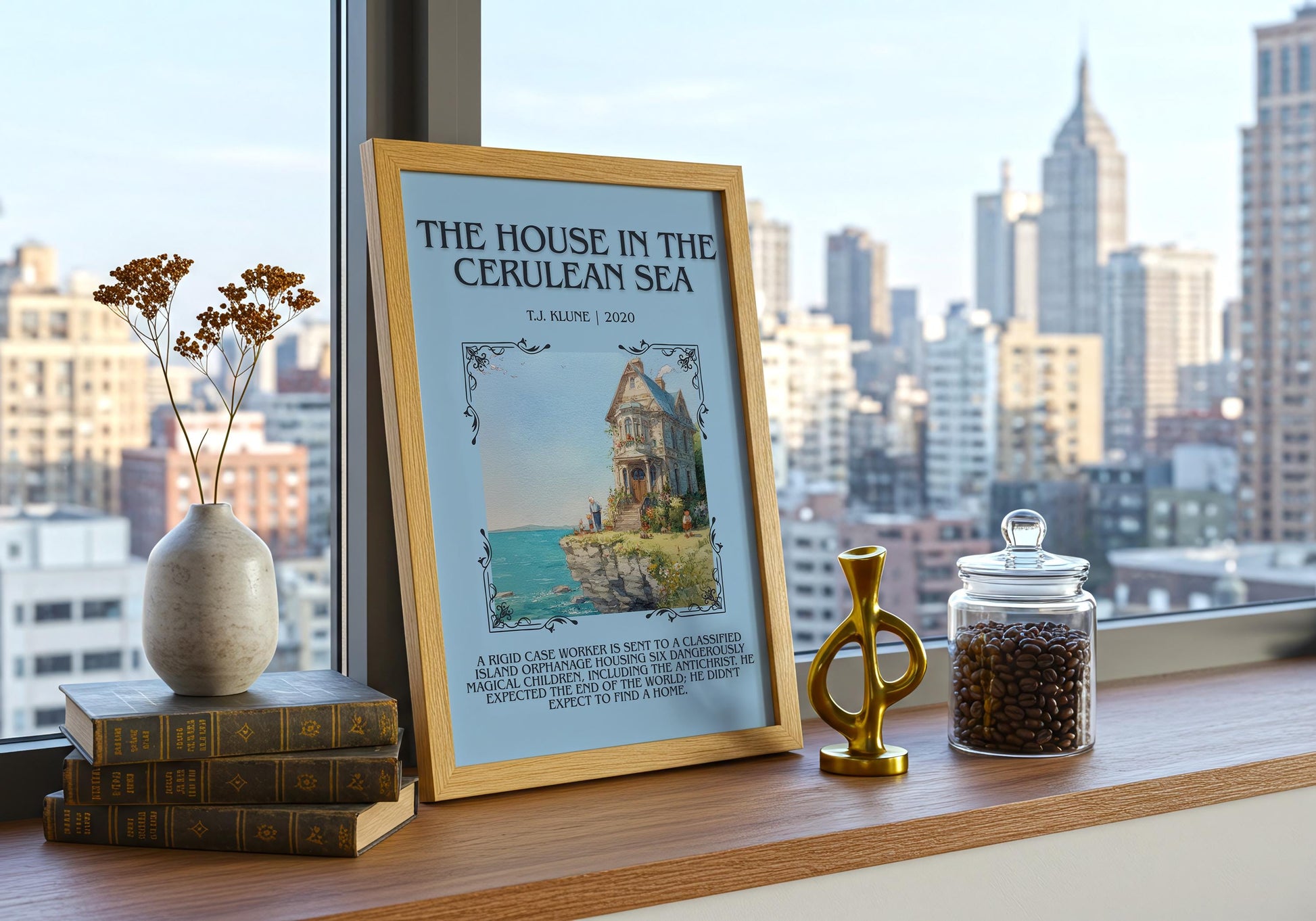 The House In The Cerulean Sea by T.J. Klune | Descriptive Book Poster | Blurby