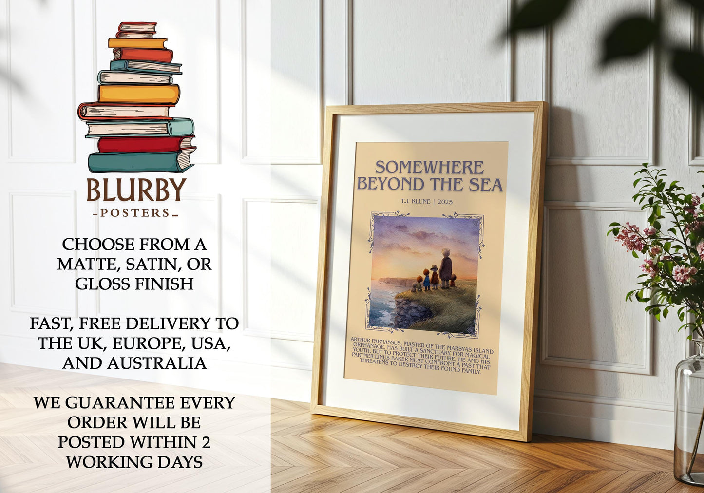 Somewhere Beyond The Sea by T.J. Klune | Descriptive Book Poster | Blurby