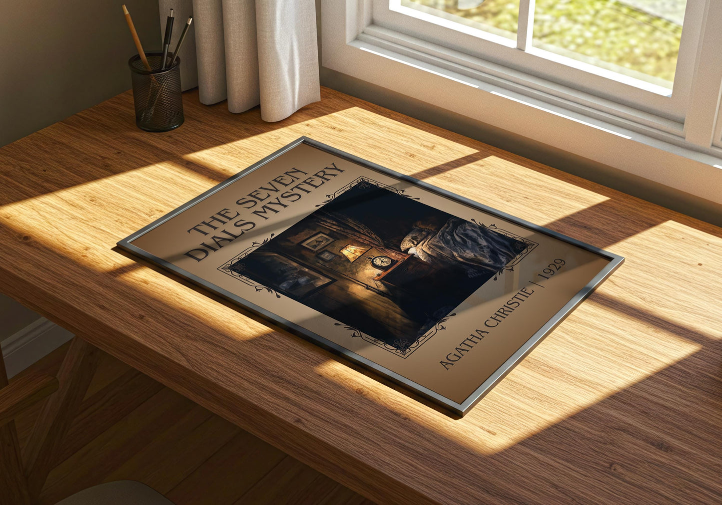 The Seven Dials Mystery by Agatha Christie | Descriptive Book Poster | Minimalist