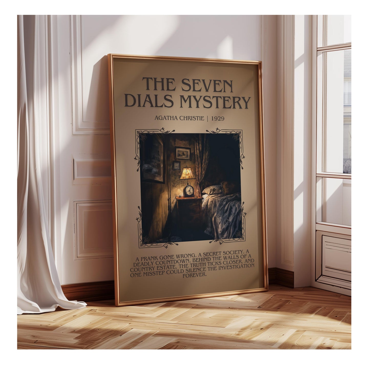 The Seven Dials Mystery by Agatha Christie | Descriptive Book Poster | Blurby