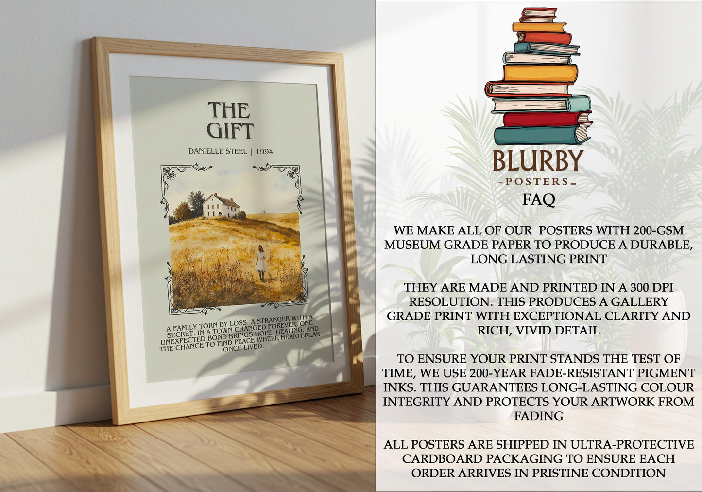 The Gift by Danielle Steel | Descriptive Book Poster | Modern