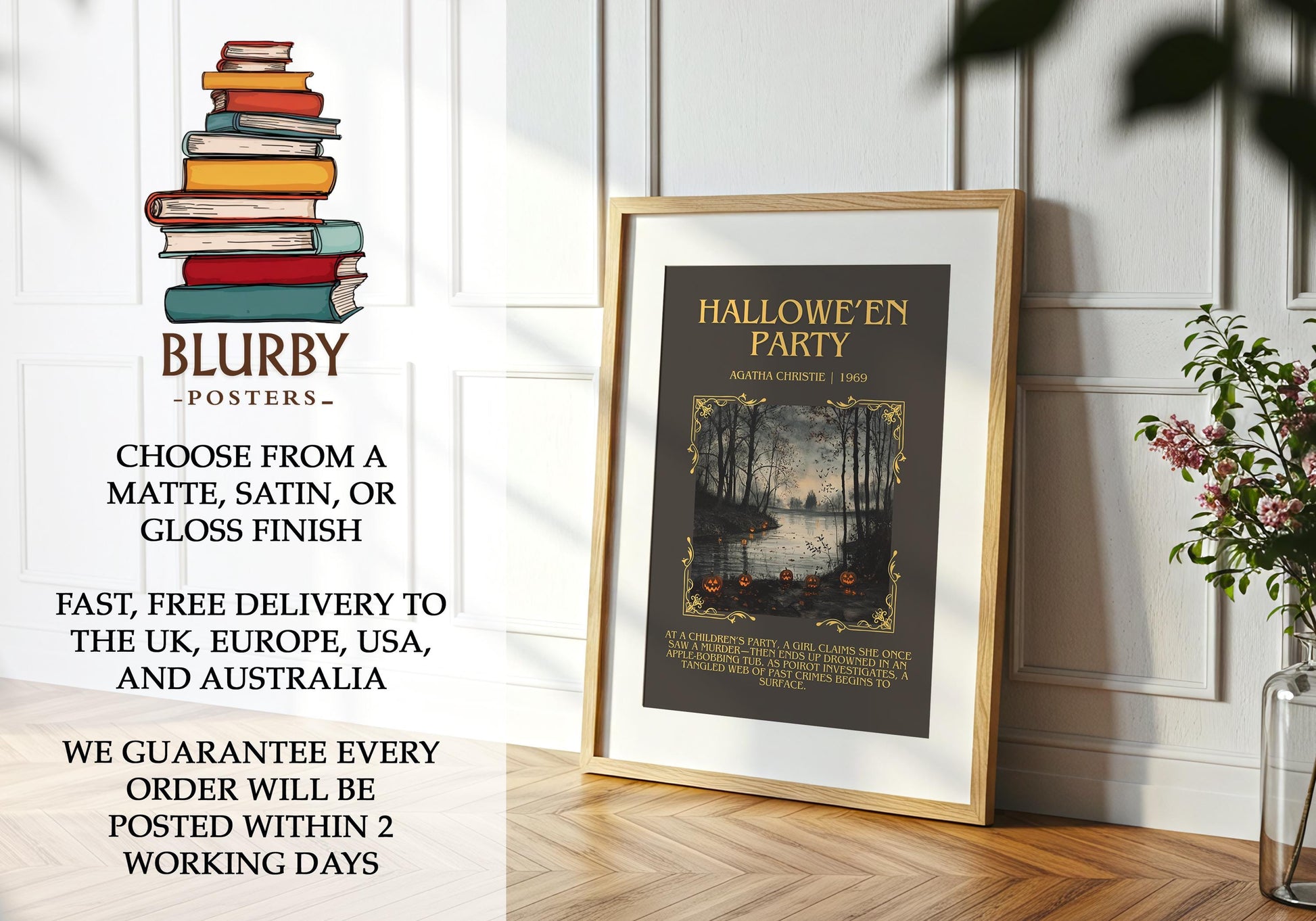 Hallowe'en Party by Agatha Christie | Descriptive Book Poster | Blurby
