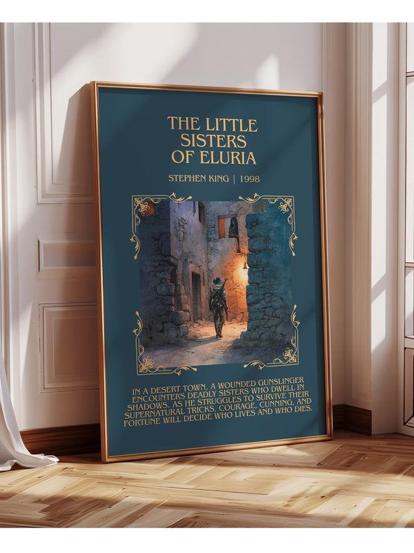 The Little Sisters Of Eluria minimalist print in frame leaning in hallway – horror wall art