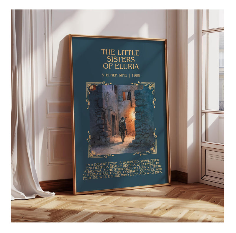The Little Sisters Of Eluria minimalist print in frame leaning in hallway – horror wall art