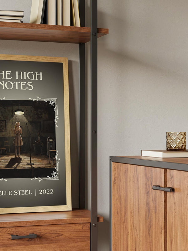 The High Notes classic book art print framed by window – literary home decor