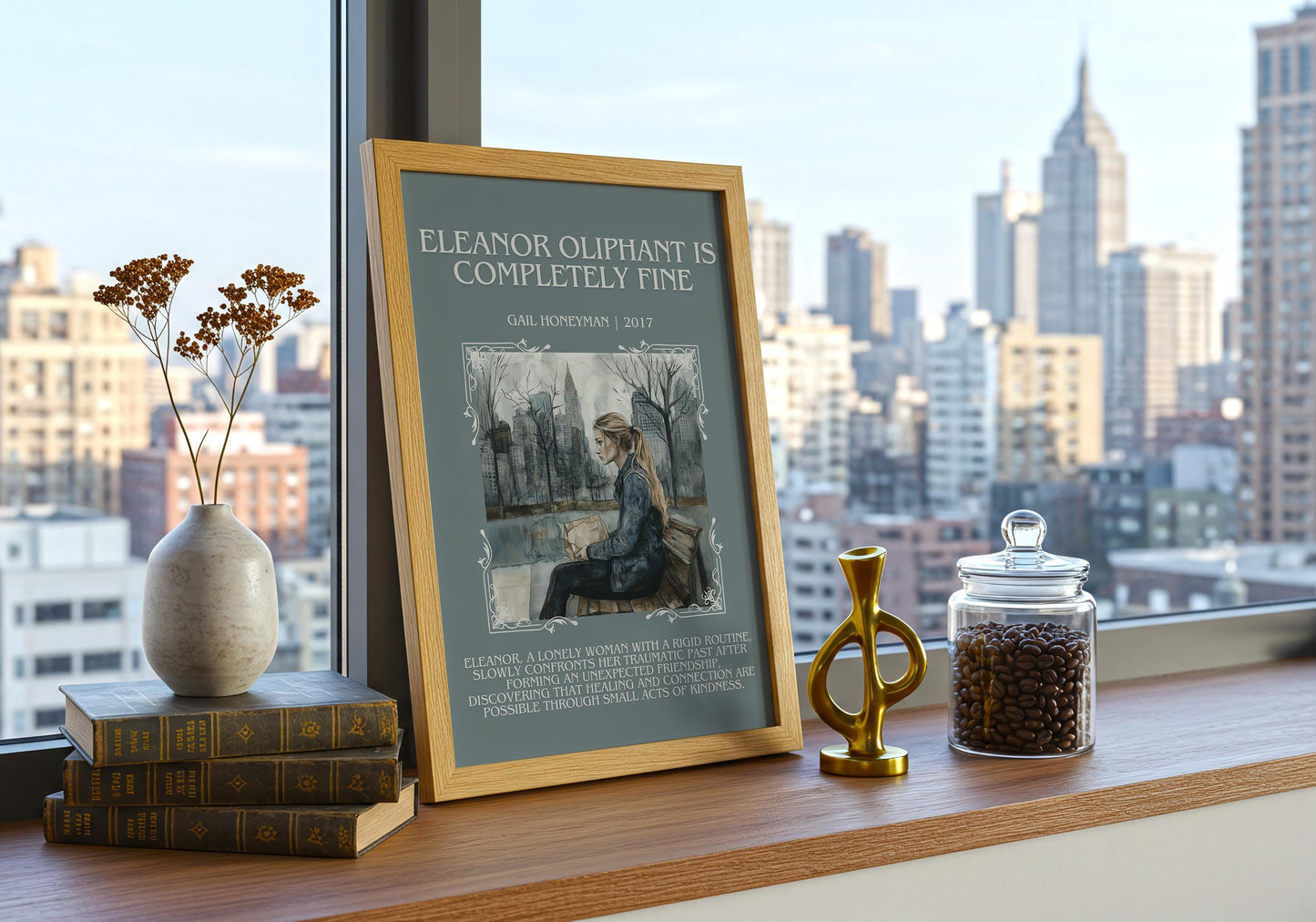 Eleanor Oliphant Is Completely Fine by Gail Honeyman | Descriptive Book Poster | Blurby