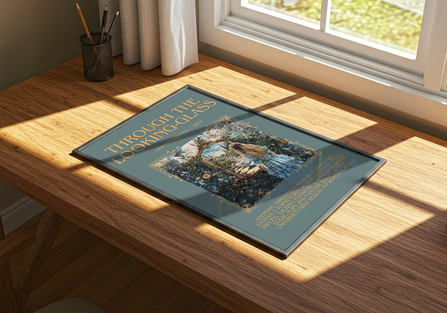 Through the Looking Glass by Lewis Carroll | Descriptive Book Poster | Blurby