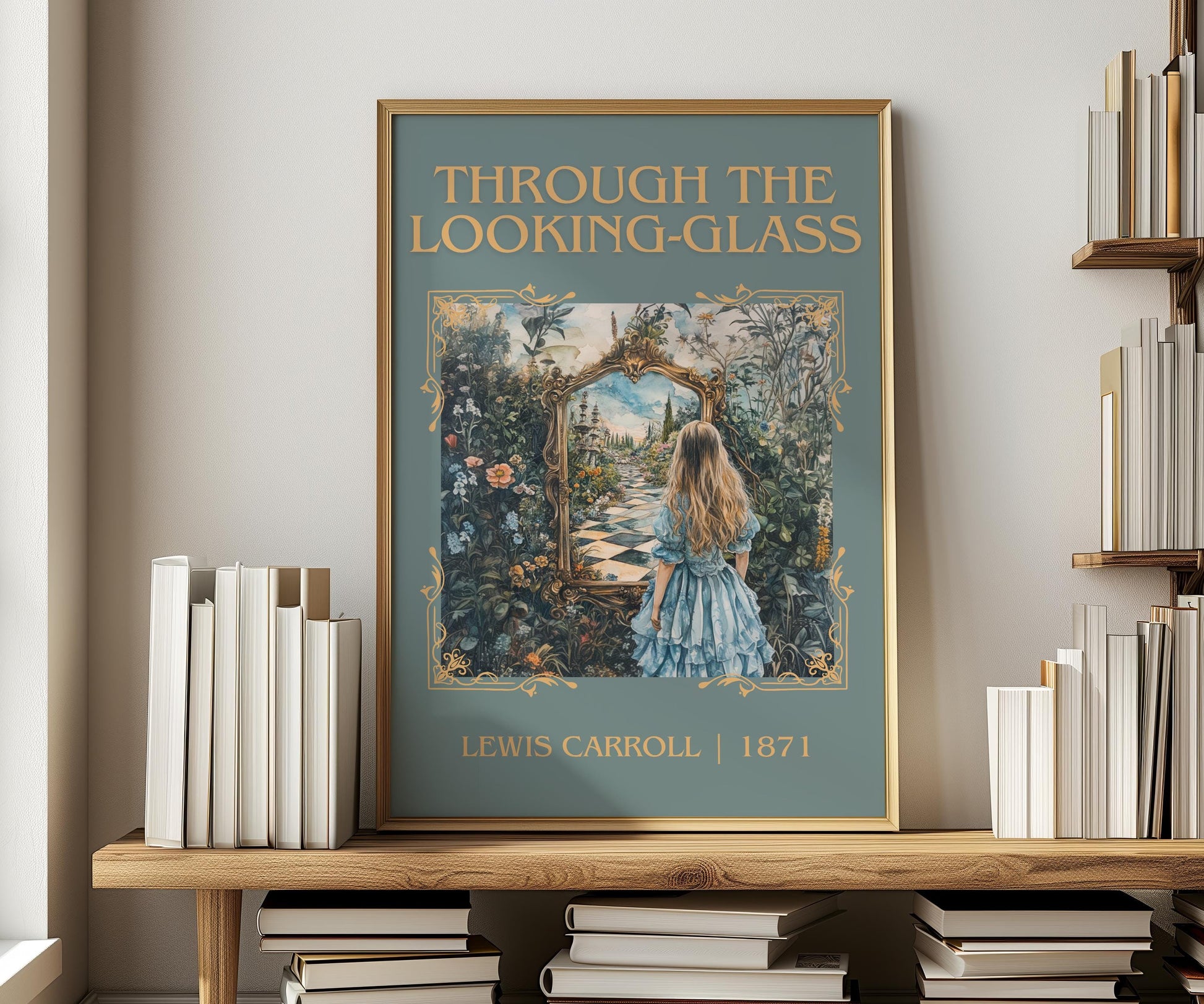 Through the Looking Glass by Lewis Carroll | Descriptive Book Poster | Minimalist