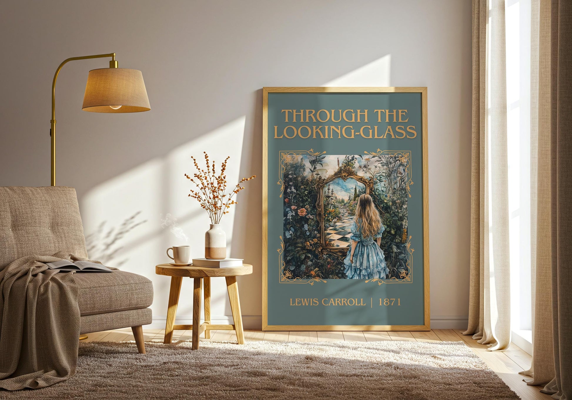 Through the Looking Glass by Lewis Carroll | Descriptive Book Poster | Minimalist
