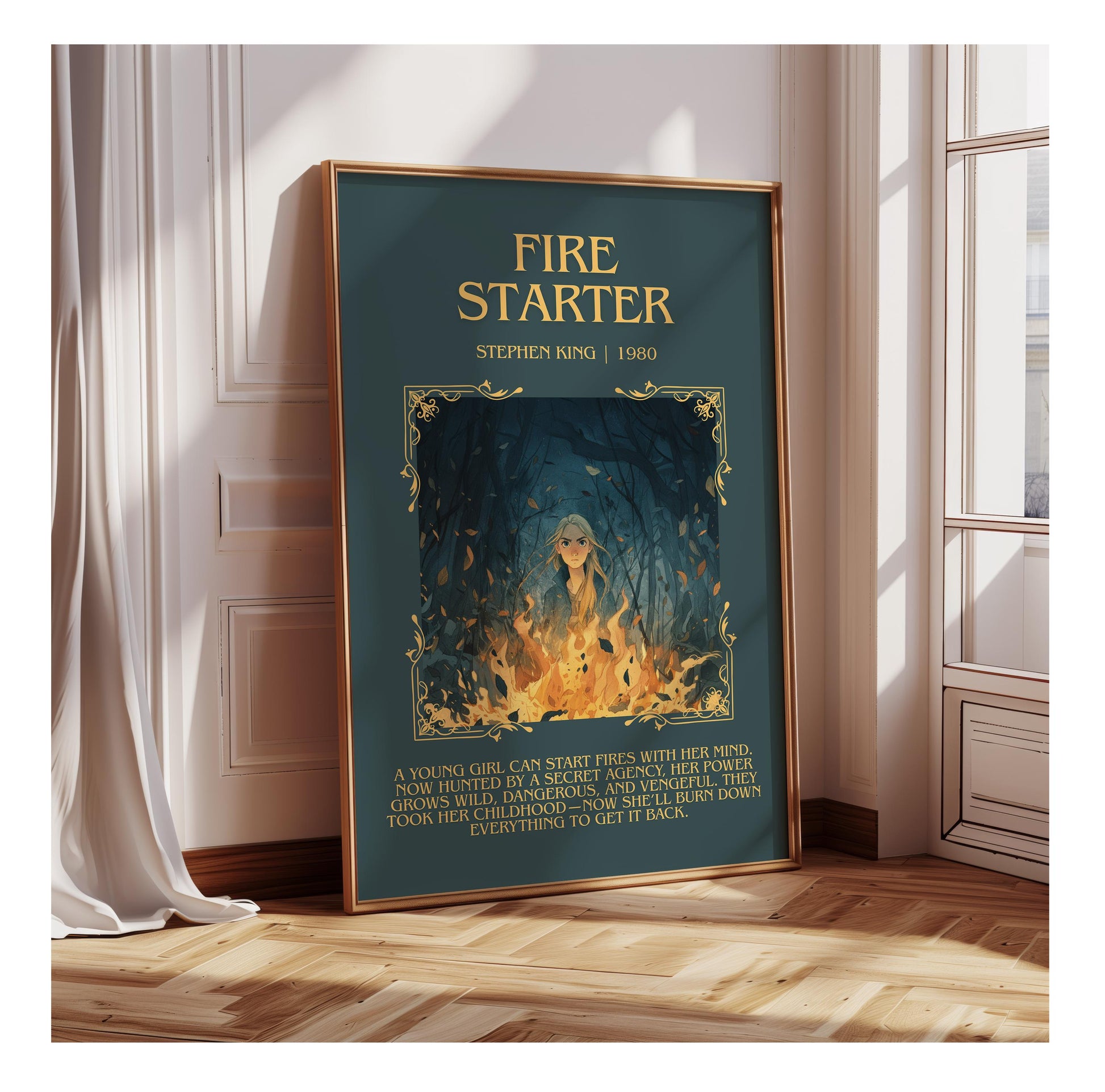 Fire Starter by Stephen King | Descriptive Book Poster | Blurby
