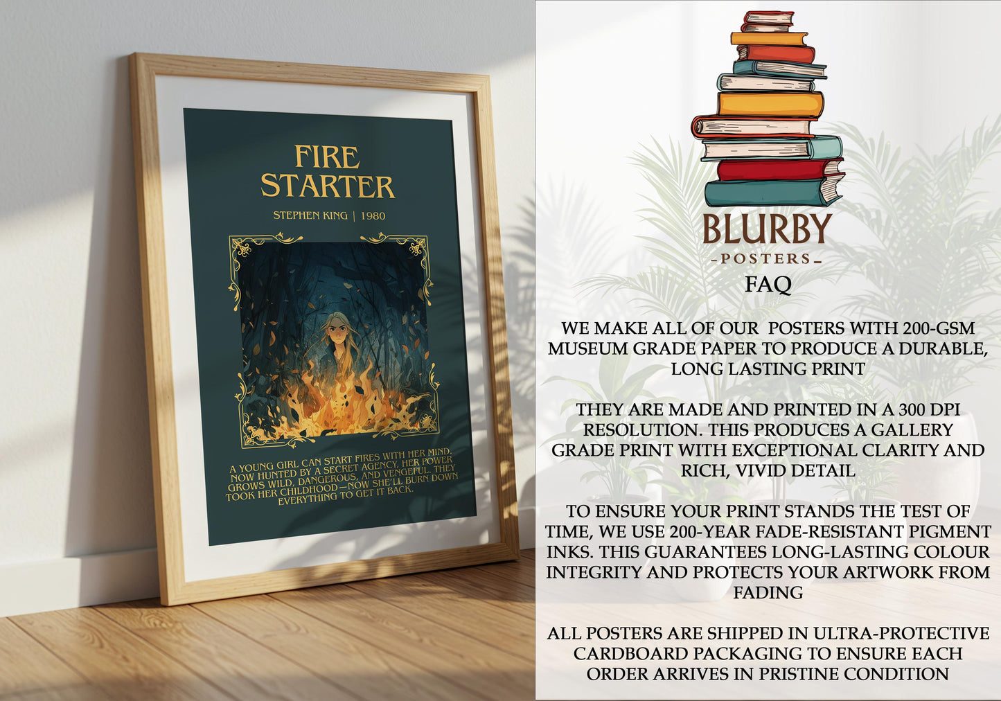 Fire Starter by Stephen King | Descriptive Book Poster | Blurby