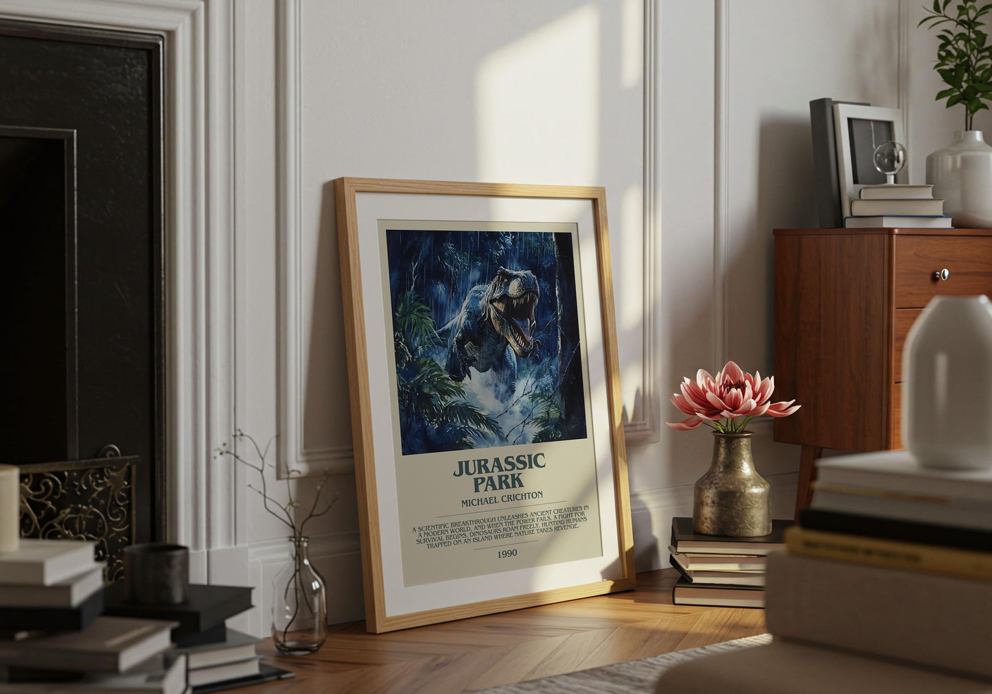 Jurassic Park by Michael Crichton | Descriptive Book Poster | Blurby