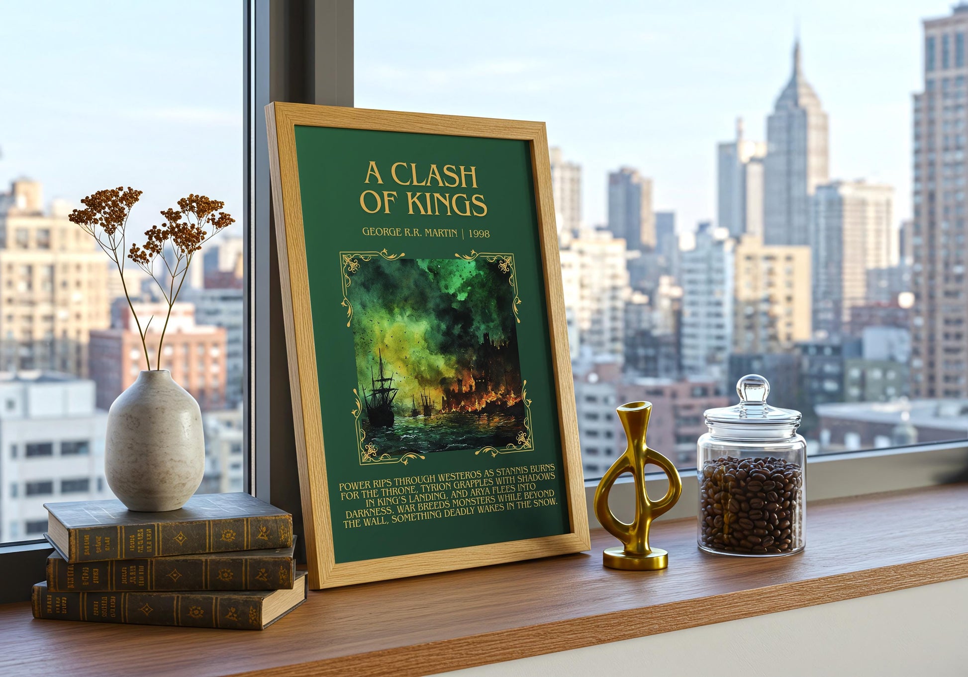 A Clash Of Kings by George R.R. Martin | Descriptive Book Poster | Blurby