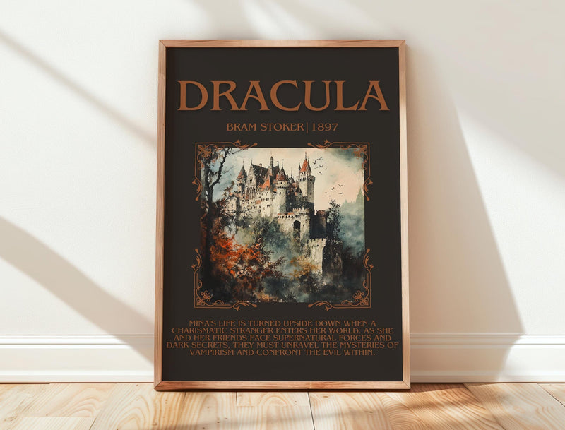 Dracula minimalist poster paper finish options – matte satin gloss