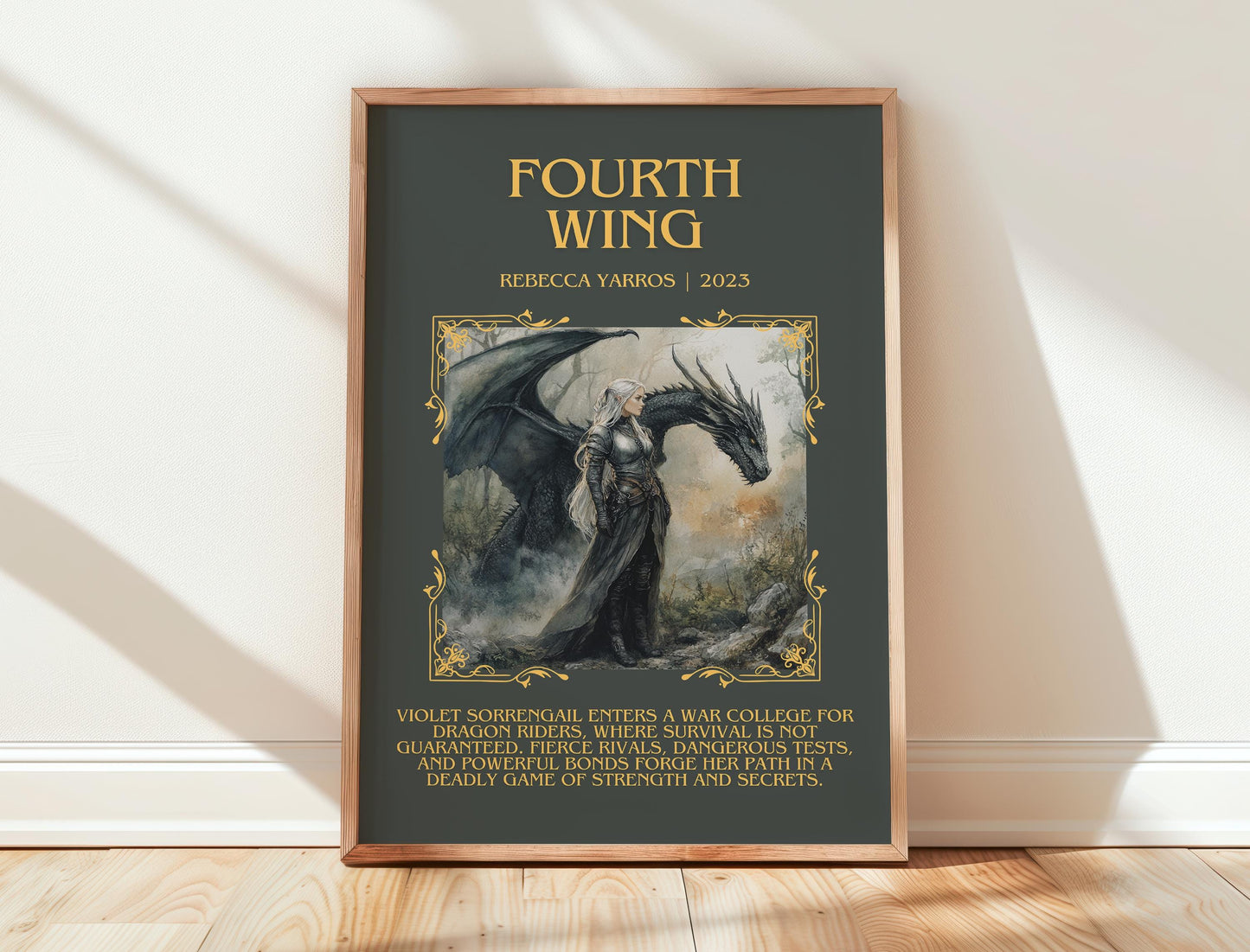 Fourth Wing by Rebecca Yarros | Descriptive Book Poster | Blurby