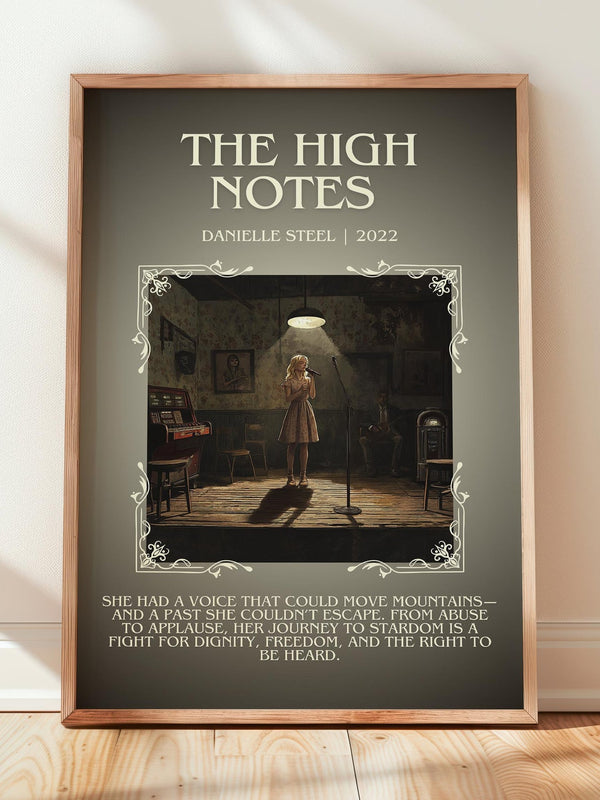 The High Notes minimalist print in frame leaning in hallway – romance wall art