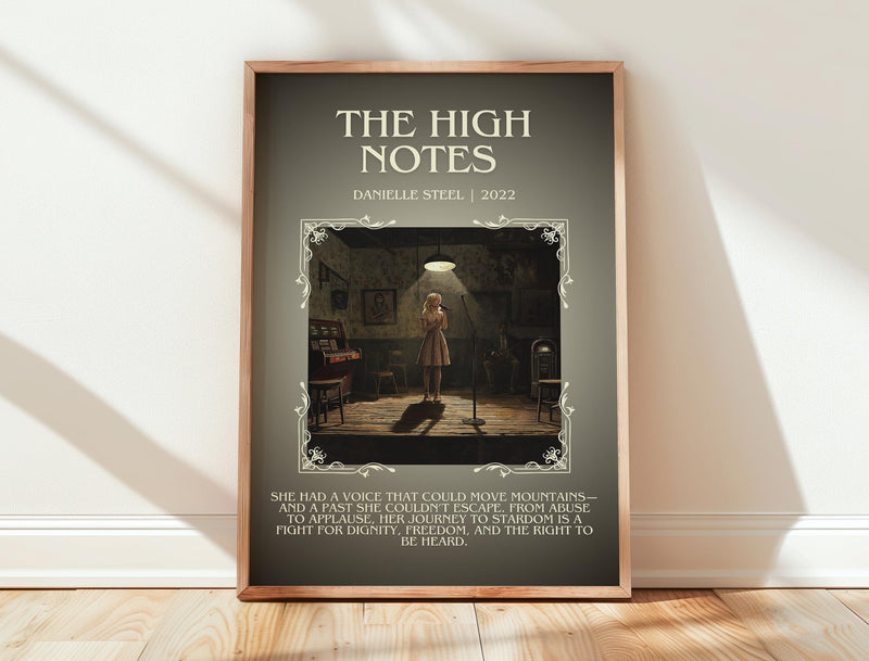 The High Notes minimalist print in frame leaning in hallway – romance wall art