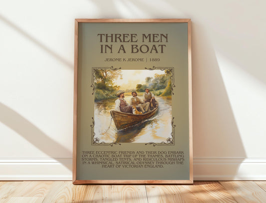 Three Men In A Boat by Jerome K Jerome | Descriptive Book Poster | Blurby
