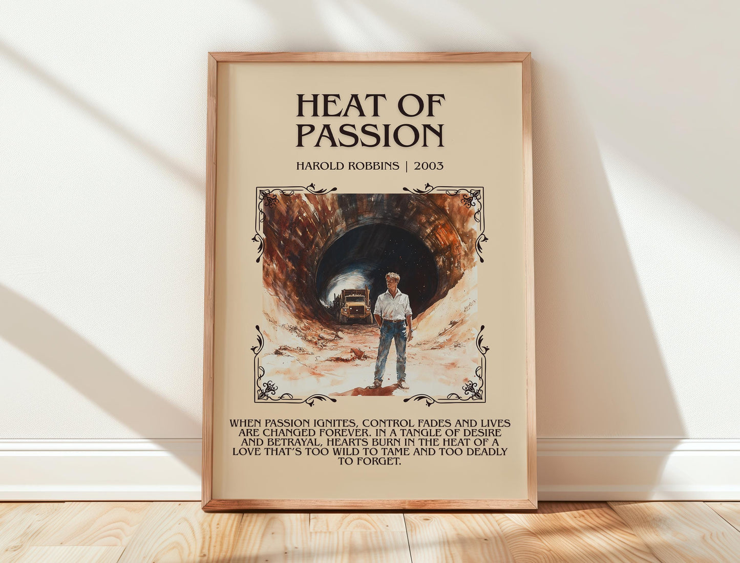 Heat Of Passion by Harold Robbins | Descriptive Book Poster | Blurby