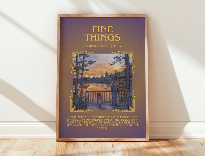 Fine Things minimalist print in frame leaning in hallway – romance wall art