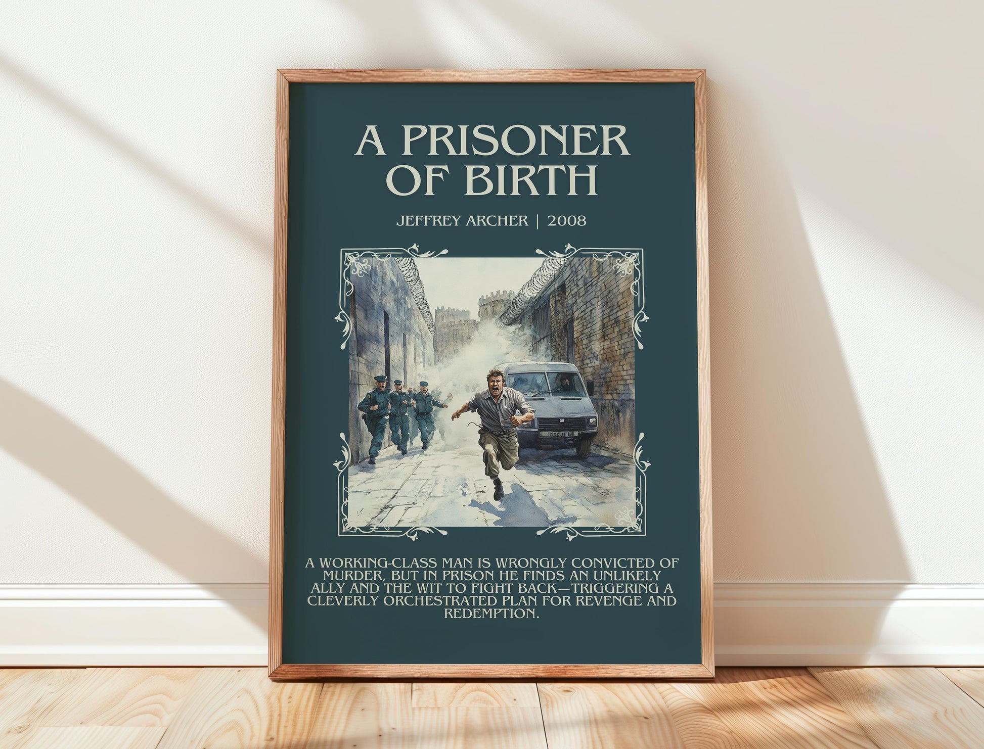 A Prisoner Of Birth by Jeffrey Archer | Descriptive Book Poster | Blurby