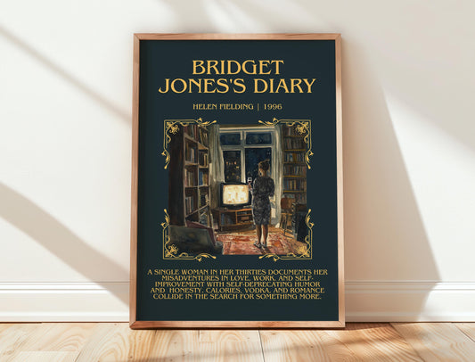 Bridget Jones's Diary by Helen Fielding | Descriptive Book Poster | Blurby