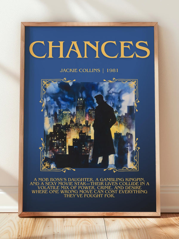 Chances minimalist print in frame leaning in hallway – romance wall art