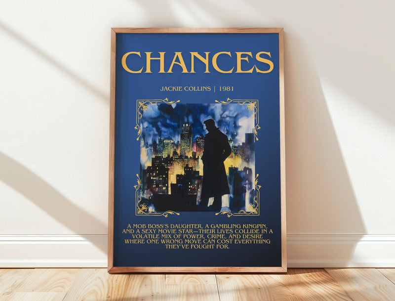 Chances minimalist print in frame leaning in hallway – romance wall art