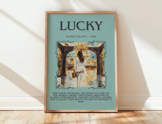 Lucky by Jackie Collins | Descriptive Book Poster | Blurby