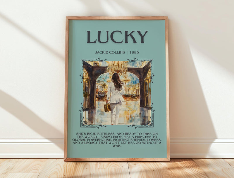 Lucky minimalist print in frame leaning in hallway – romance wall art