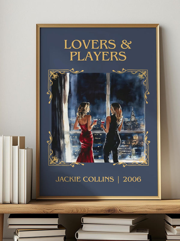 Lovers and Players classic book art print in frame leaning in hallway – romance wall art
