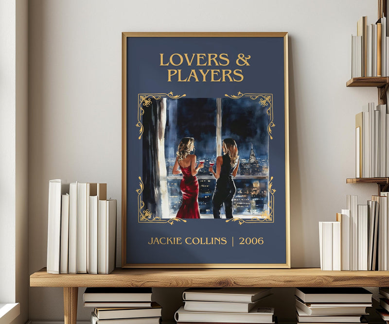 Lovers and Players classic book art print in frame leaning in hallway – romance wall art