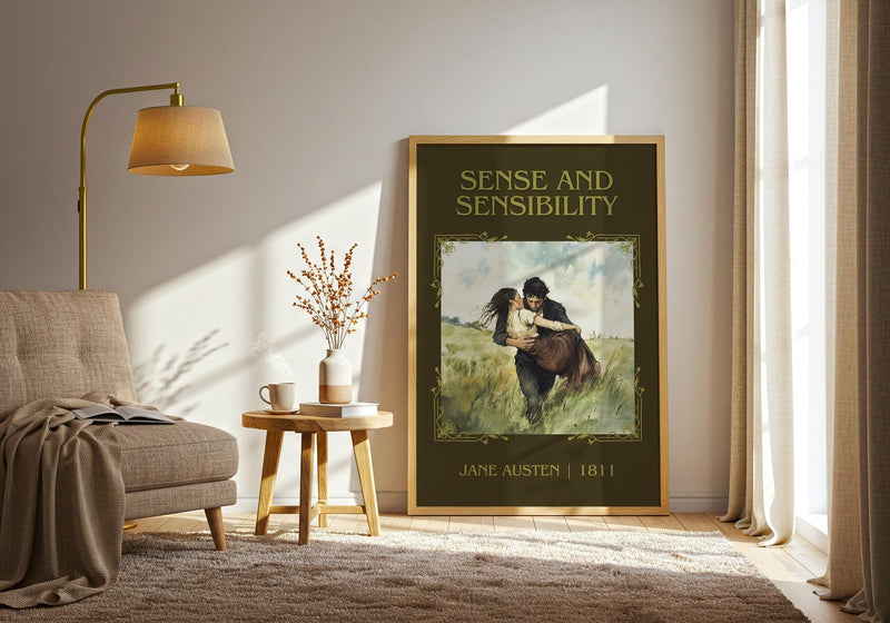 Sense and Sensibility classic book art print paper finish options – matte satin gloss