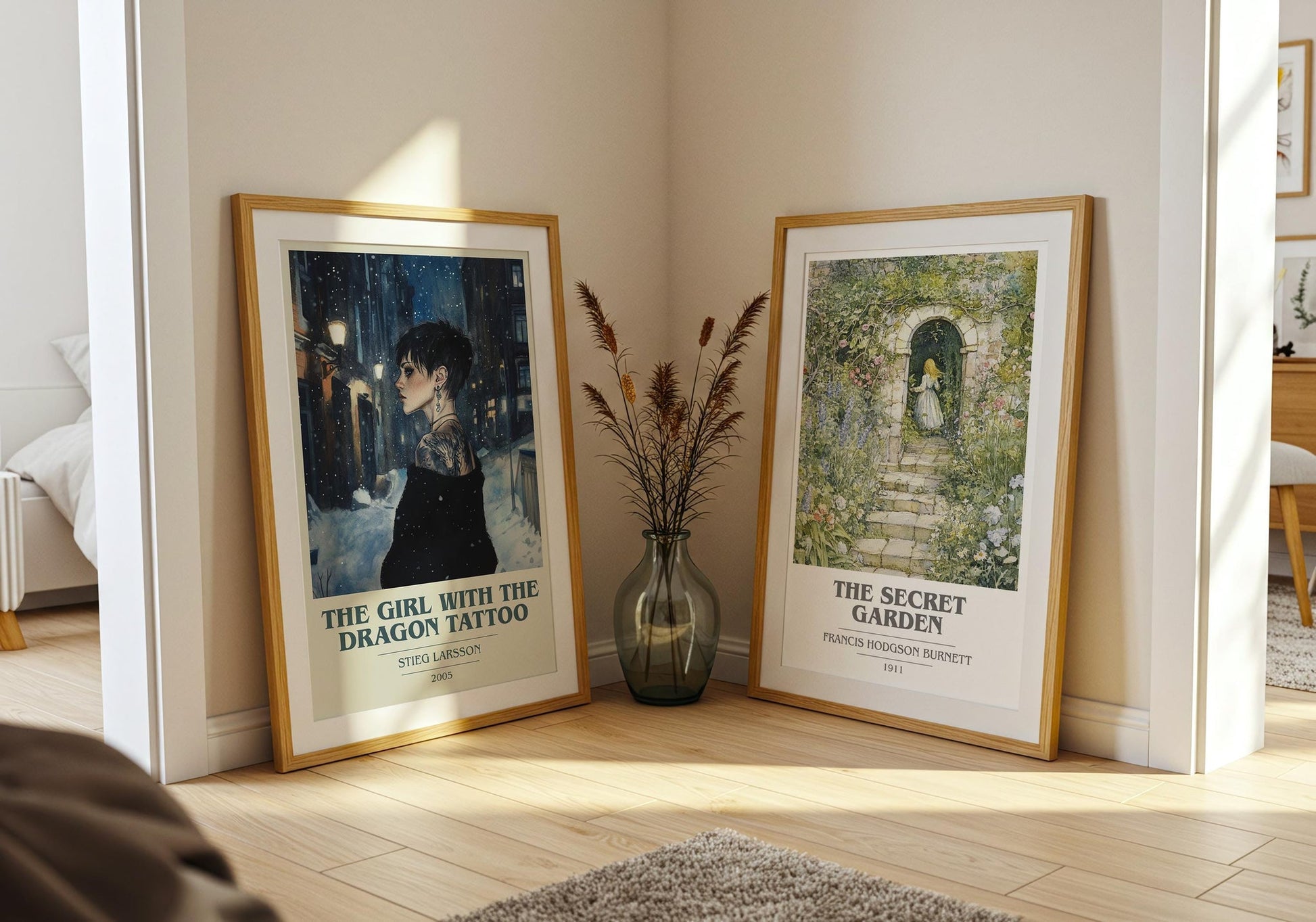 The Girl with the Dragon Tattoo book poster packaging – museum-quality print rolled in protective tube