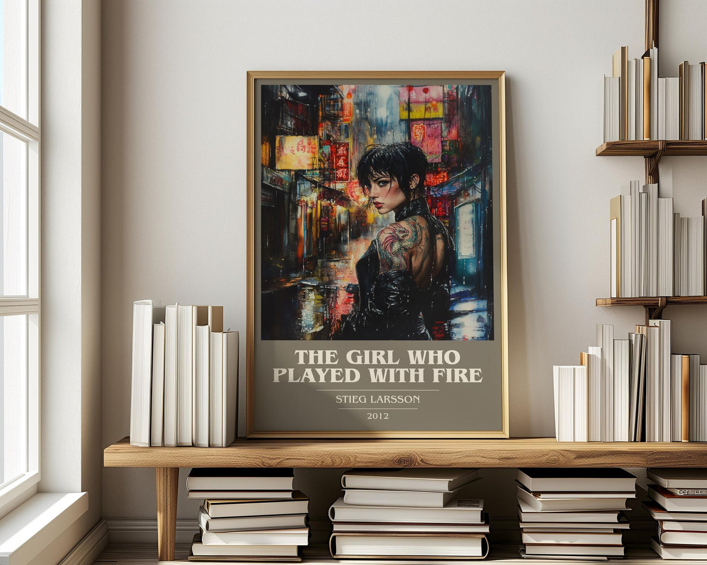 The Girl Who Played with Fire book cover poster paired in gallery wall – literary art prints