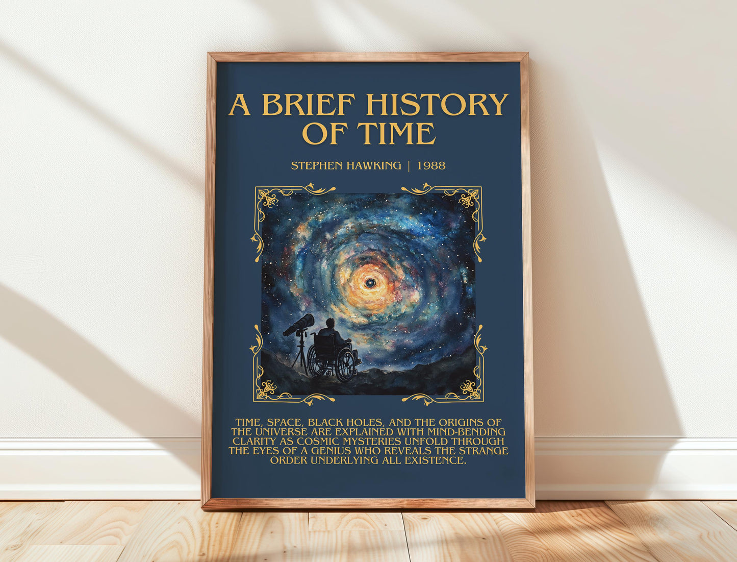 A Brief History of Time by Stephen Hawking| Descriptive Book Poster | Blurby
