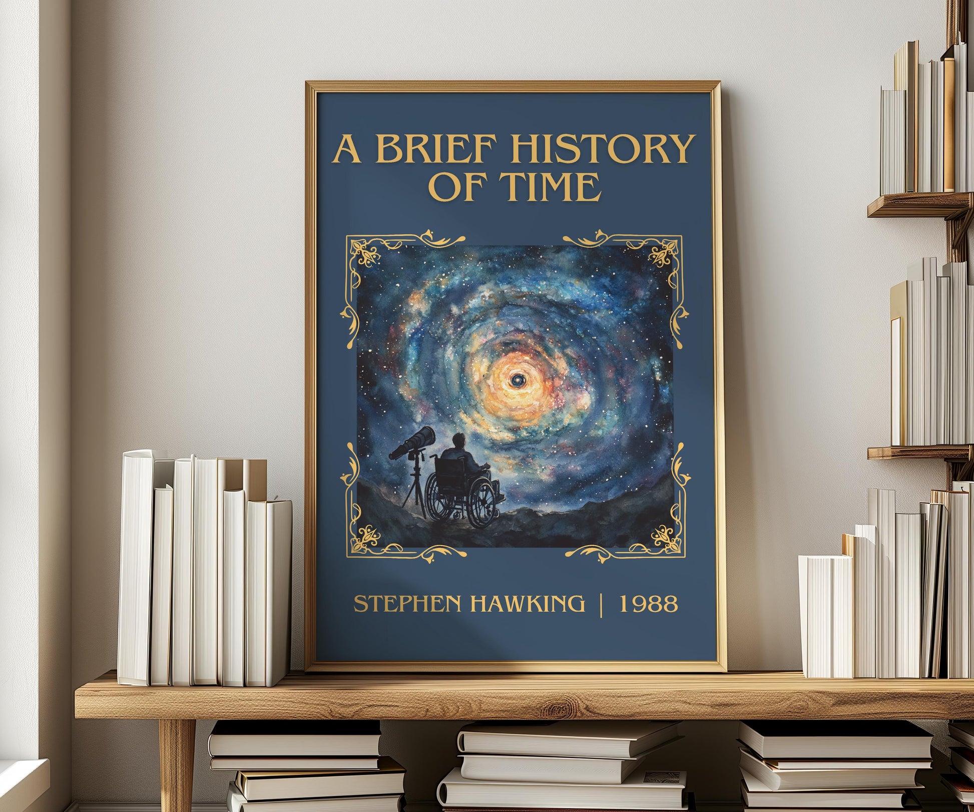 A Brief History Of Time by Stephen Hawking | Descriptive Book Poster | Minimalist