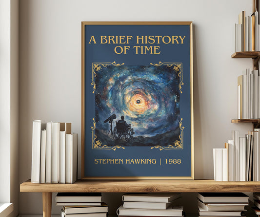 A Brief History Of Time by Stephen Hawking | Descriptive Book Poster | Minimalist