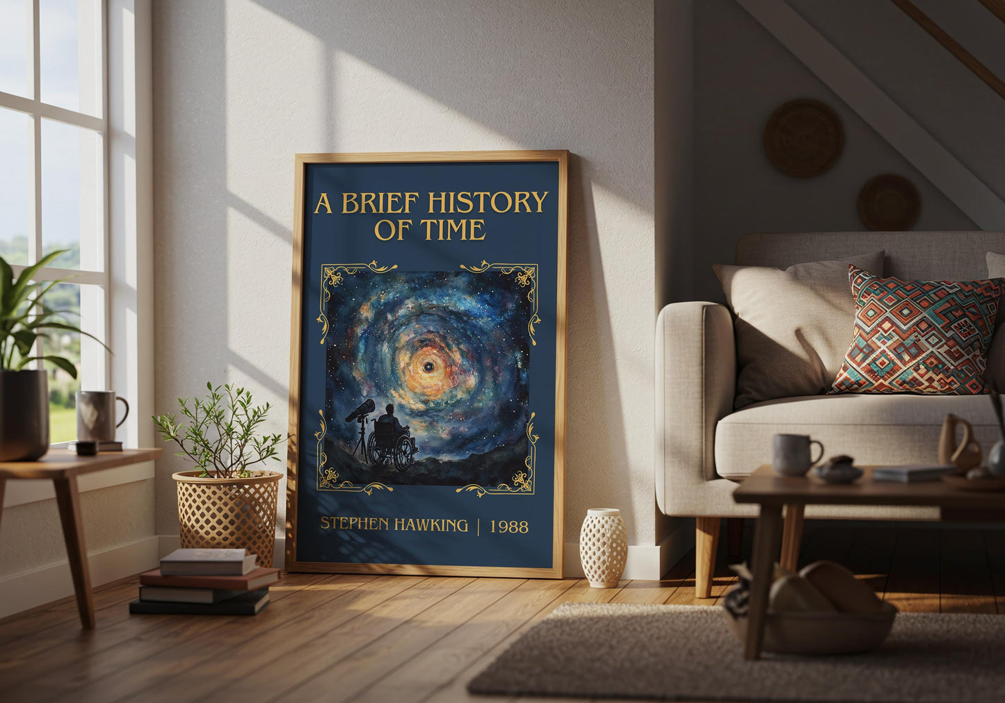 A Brief History Of Time by Stephen Hawking | Descriptive Book Poster | Minimalist