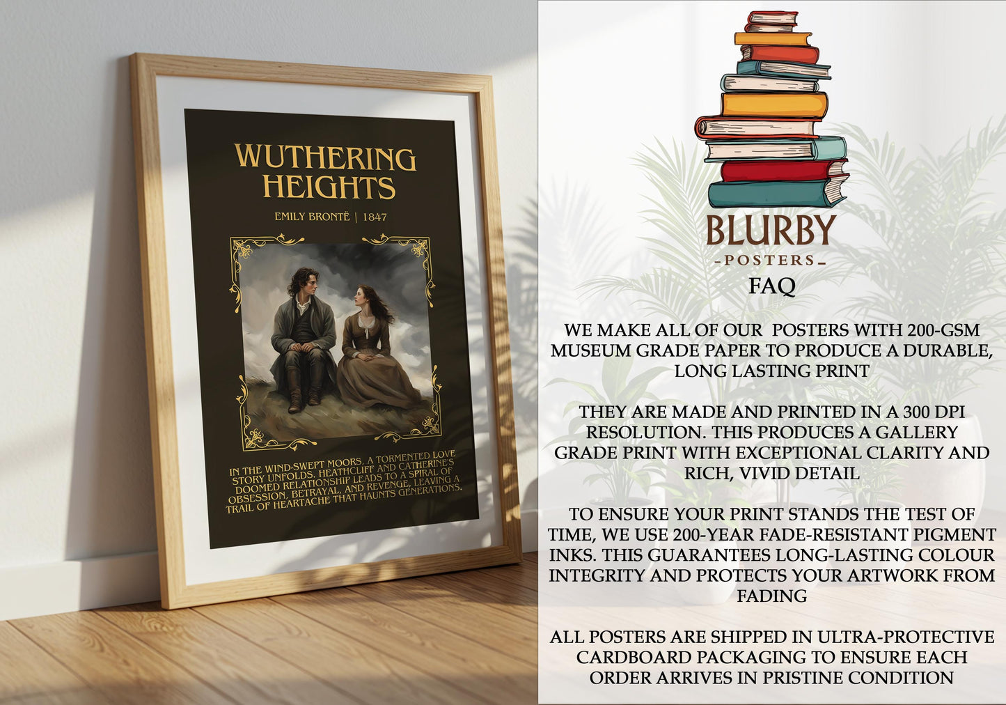 Wuthering Heights by Charlotte Brontë | Descriptive Book Poster | Blurby