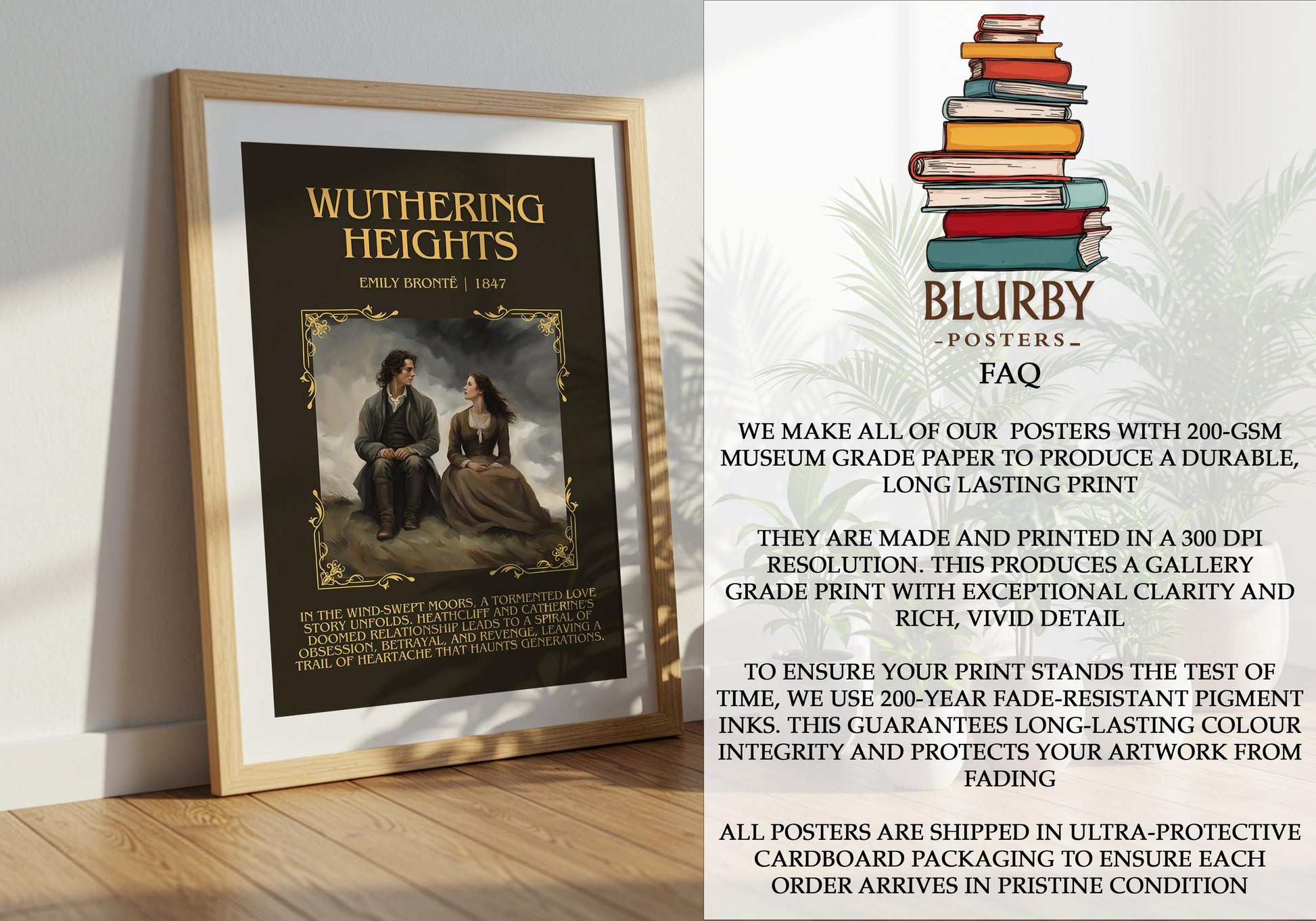 Wuthering Heights by Charlotte Brontë | Descriptive Book Poster | Blurby