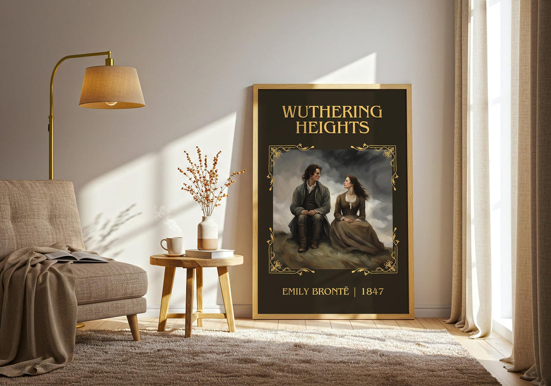 Wuthering Heights classic book art print paper finish options – matte satin gloss (mockup)