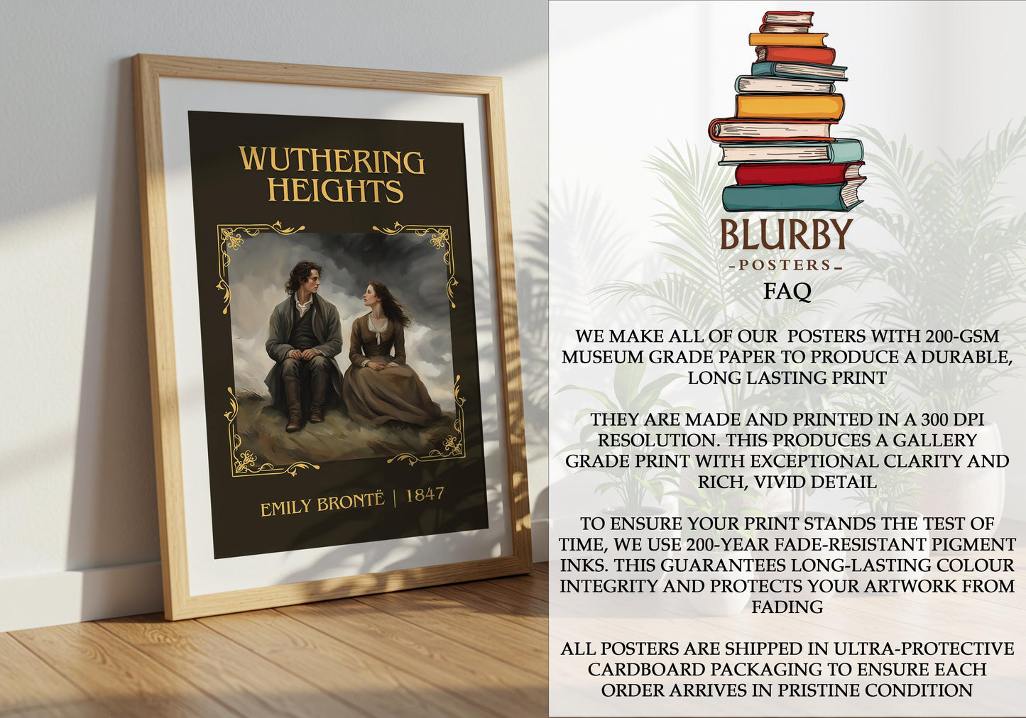 Wuthering Heights by Charlotte Bronte | Descriptive Book Poster | Minimalist