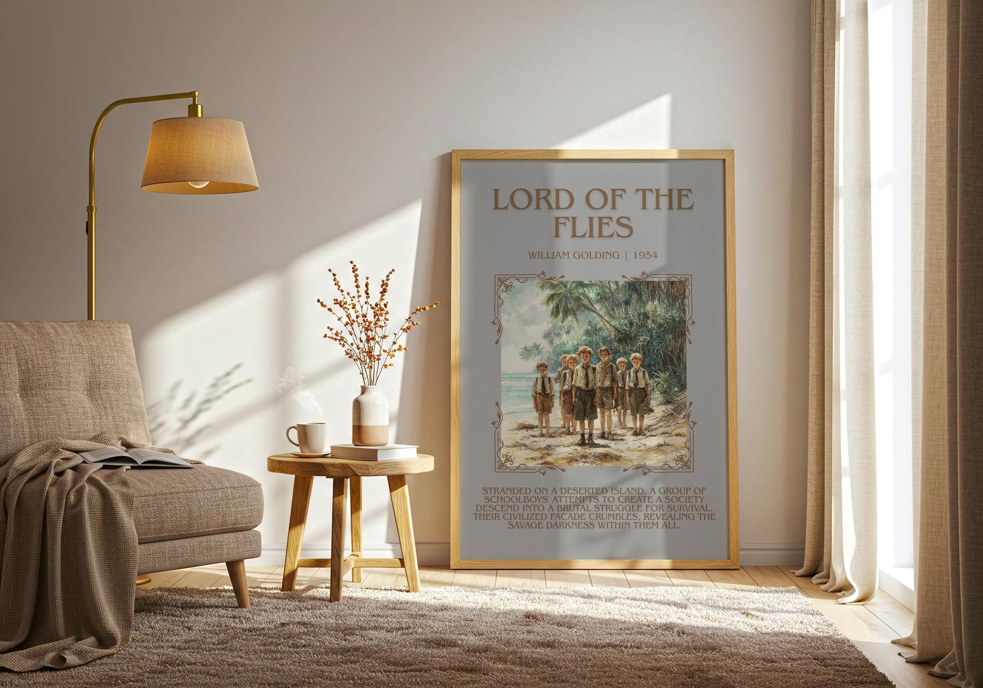 Lord Of The Flies by William Golding| Descriptive Book Poster | Blurby
