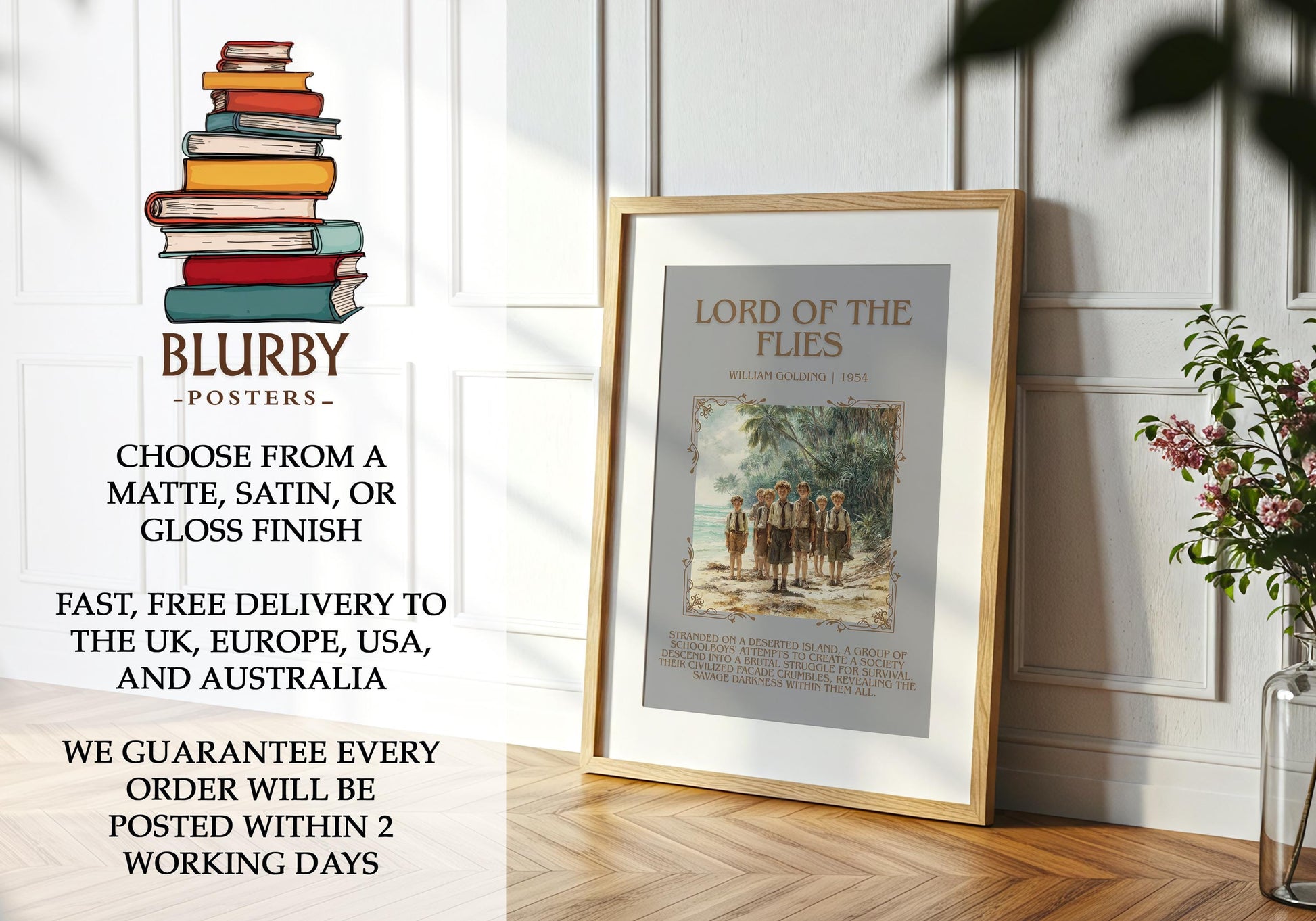 Lord Of The Flies by William Golding| Descriptive Book Poster | Blurby