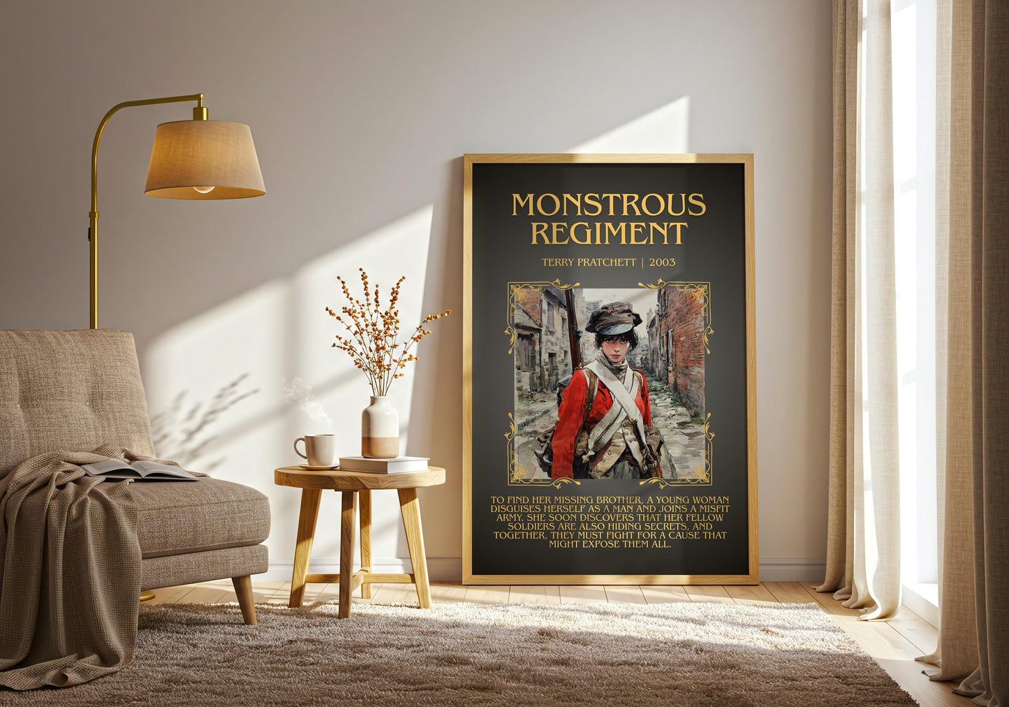 Monstrous Regiment by Terry Pratchett| Descriptive Book Poster | Blurby