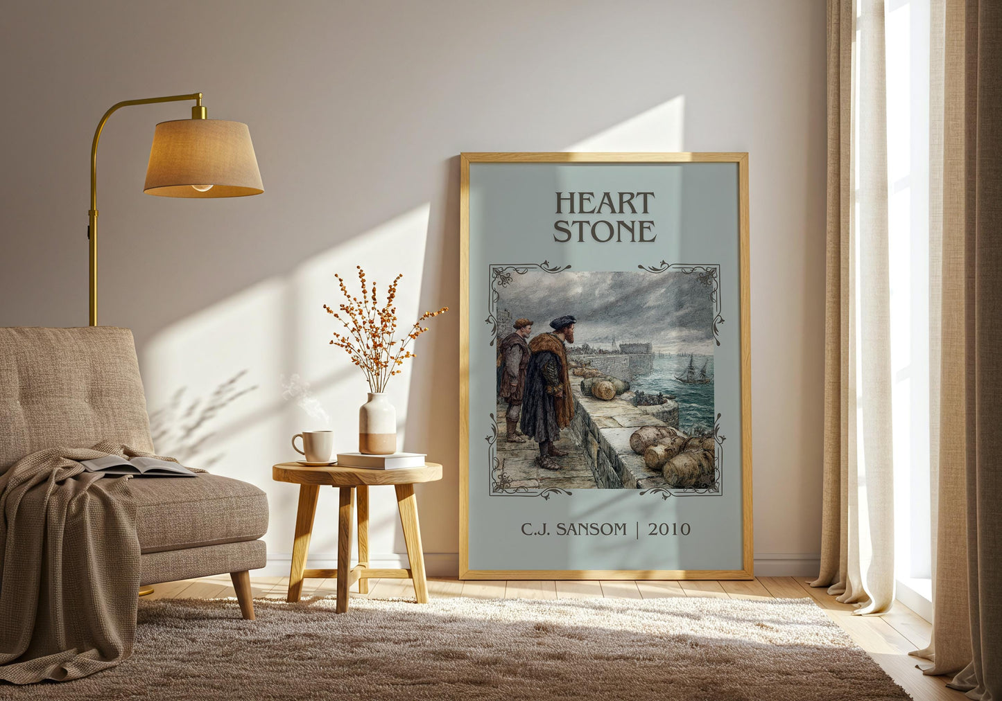 Heart Stone by C.J. Sansom | Descriptive Book Poster | Minimalist