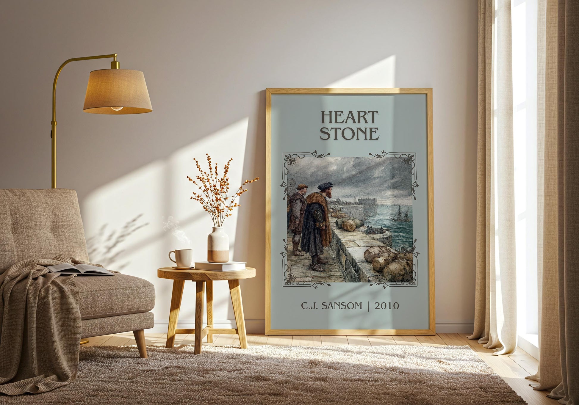 Heart Stone by C.J. Sansom | Descriptive Book Poster | Minimalist